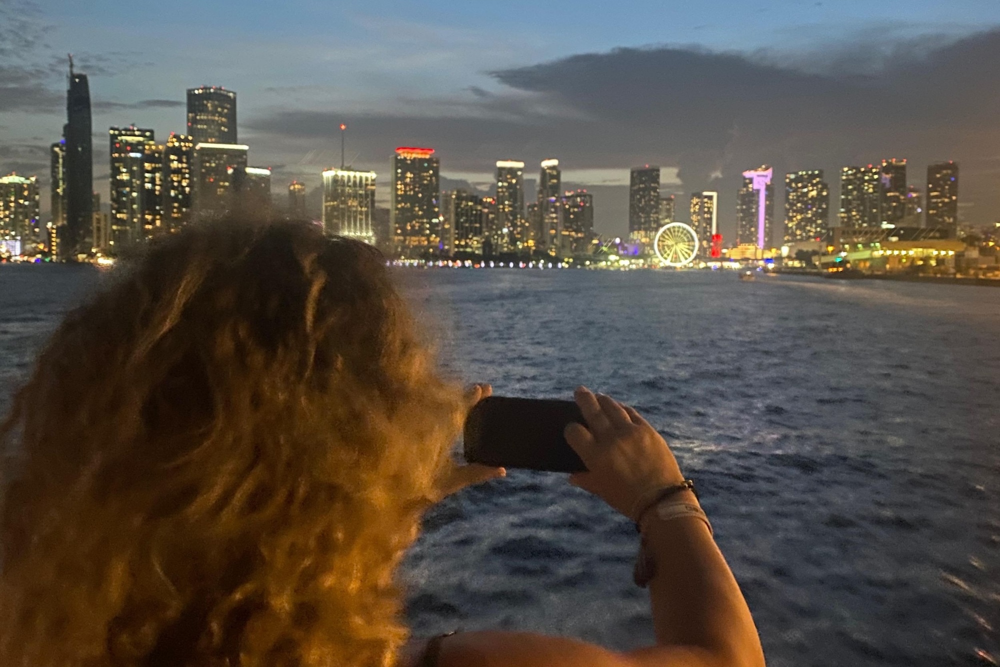 Admire the Miami skyline as you cruise away from the busy city