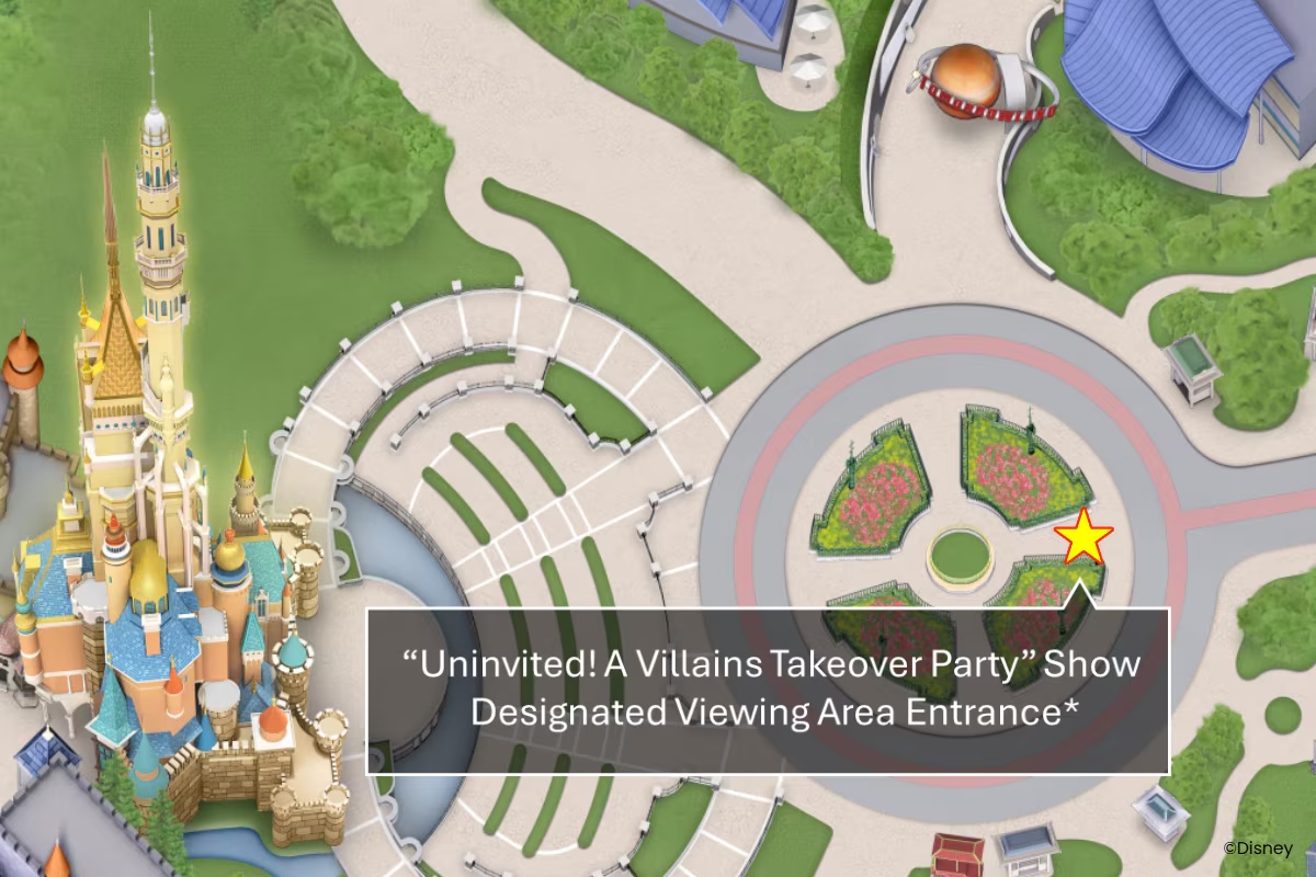 Designated viewing area entrance of “Uninvited! A Villains Takeover Party”