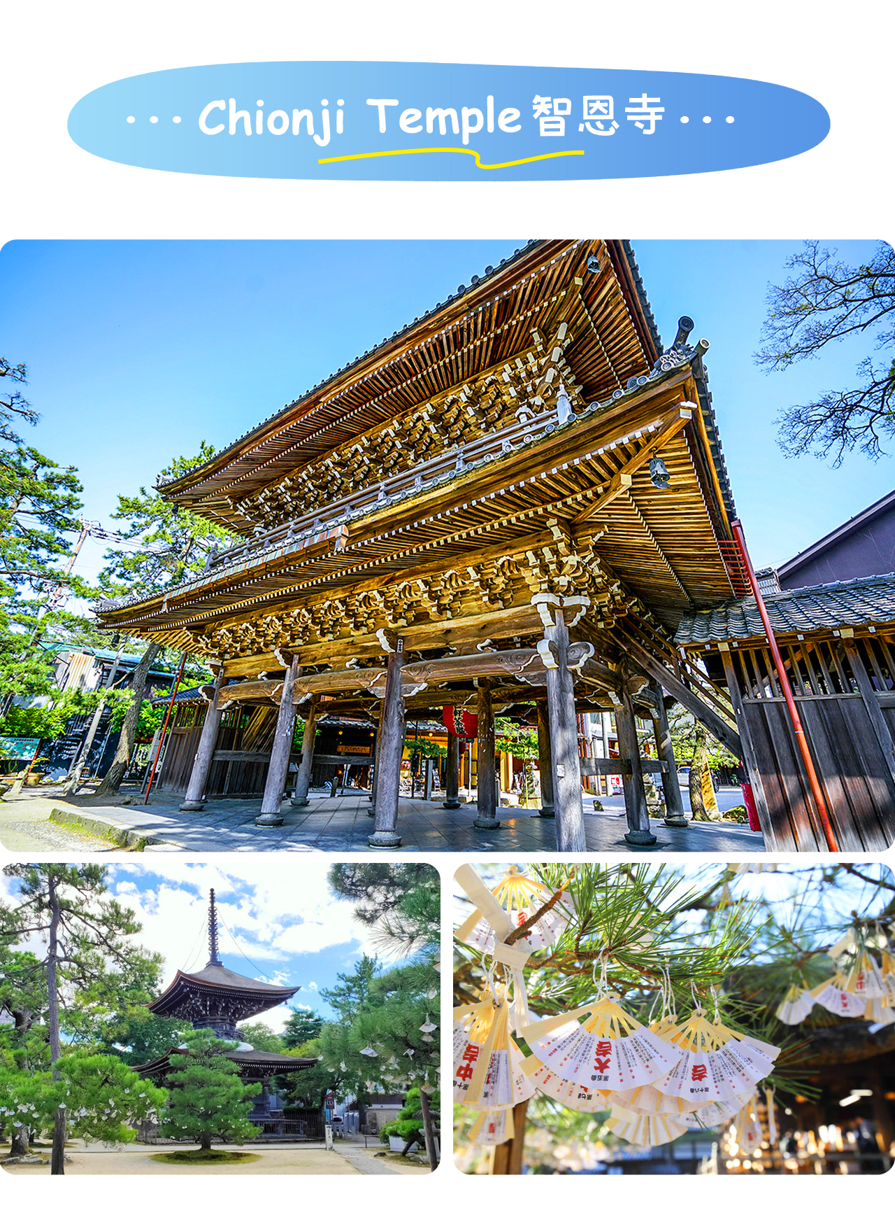 智恩寺位於天橋立附近，是供奉觀音菩薩的古老寺廟，以莊嚴的建築和寧靜的氛圍吸引眾多參拜者