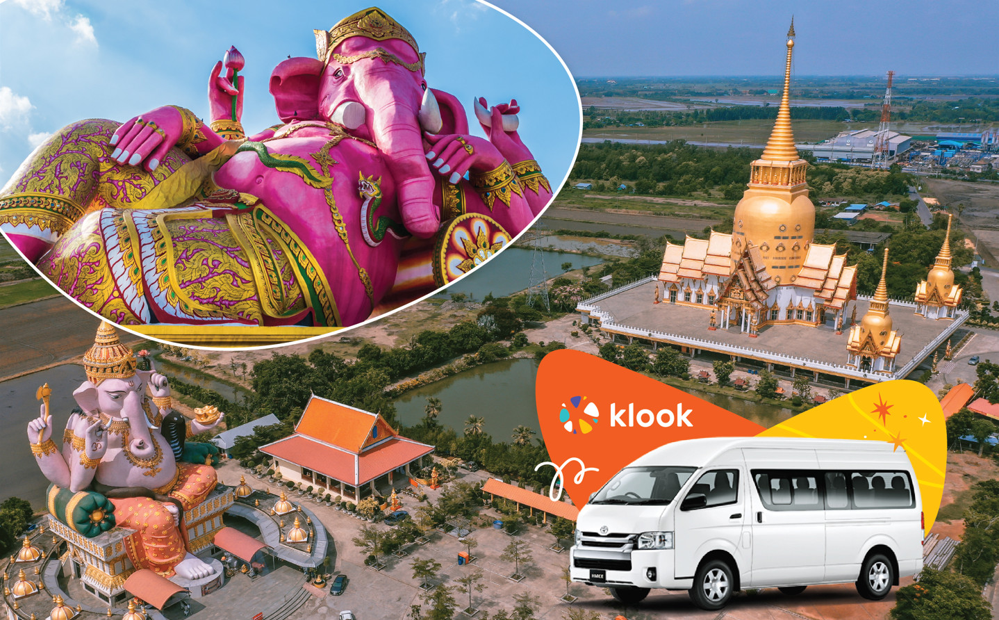 Ganesha Temple Tour: Wat Paknam, Wat Saman (Pink Ganesha)