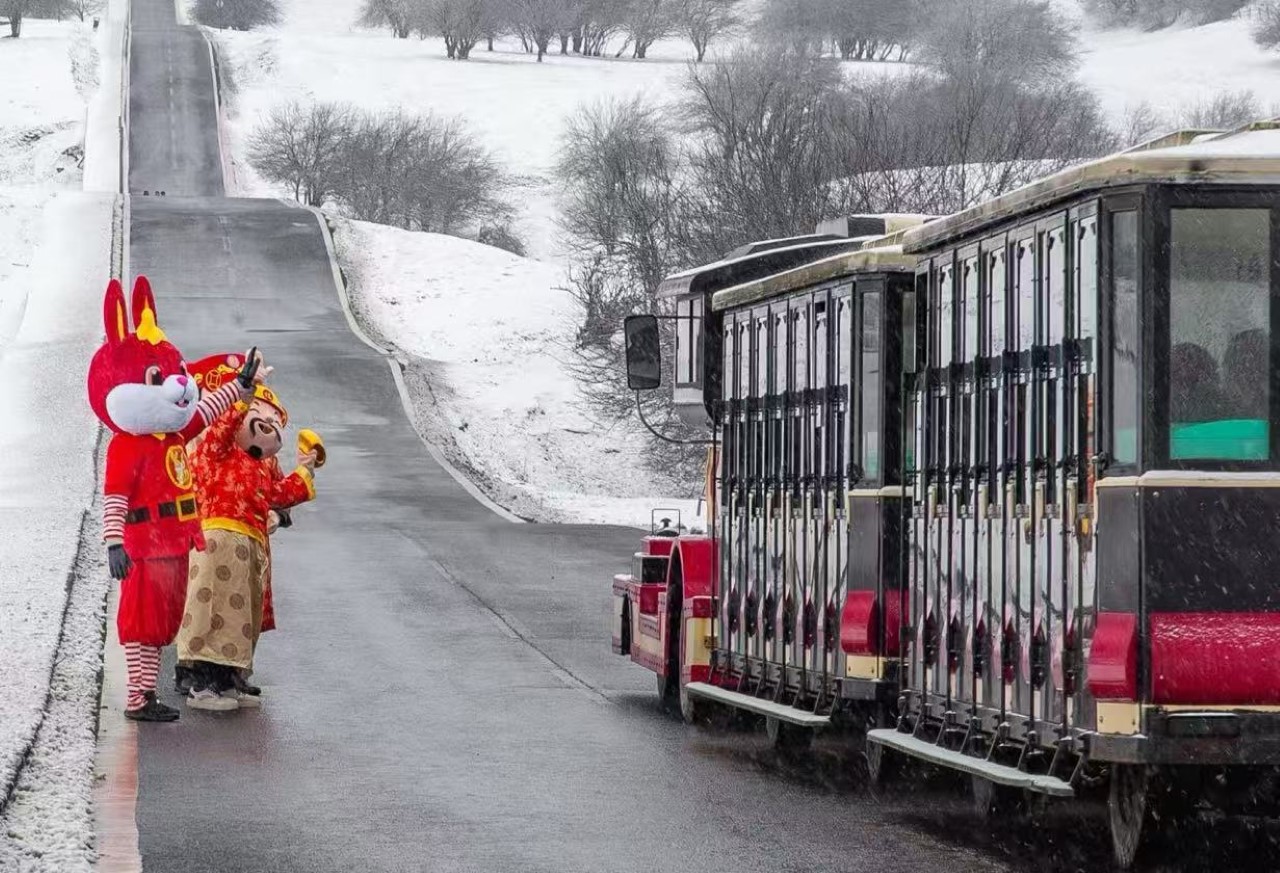 One-day tour to Fairy Mountain in Wulong, Chongqing to see the ice and snow scenery