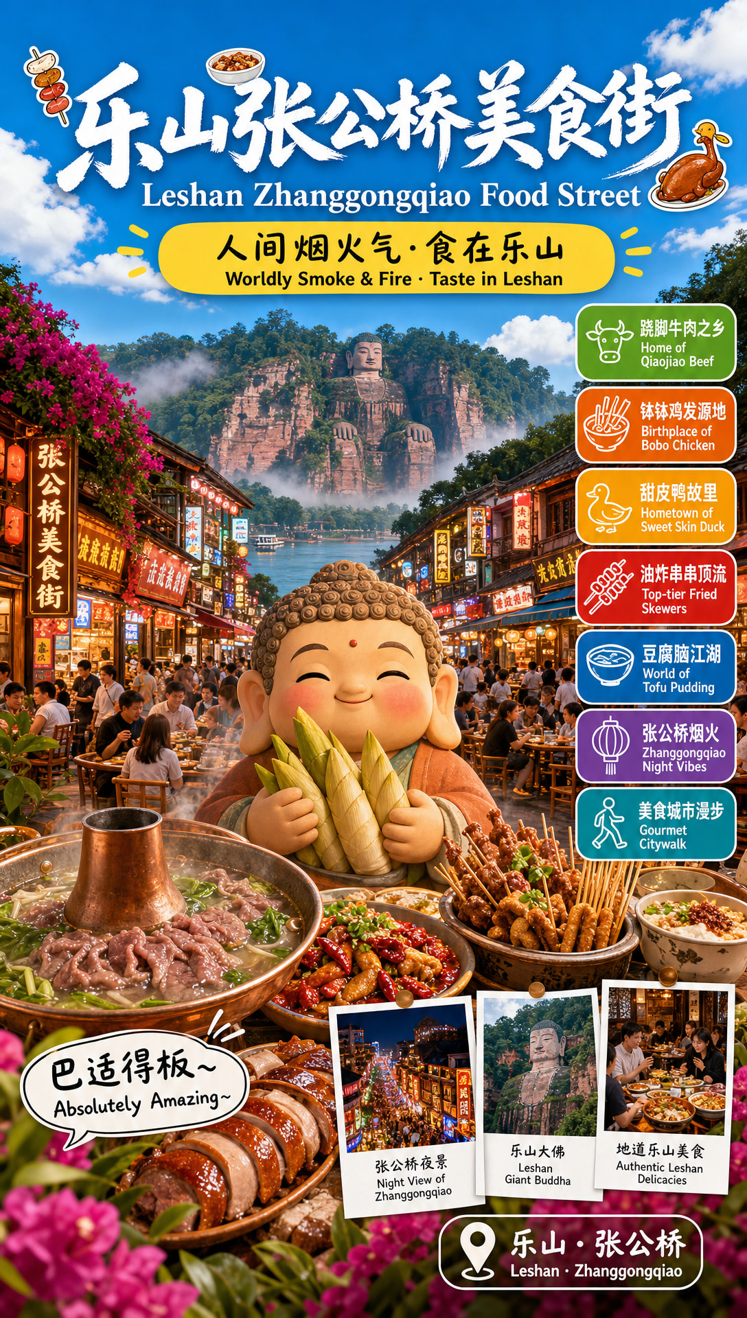 樂山著名美食街介紹【張公橋美食街】