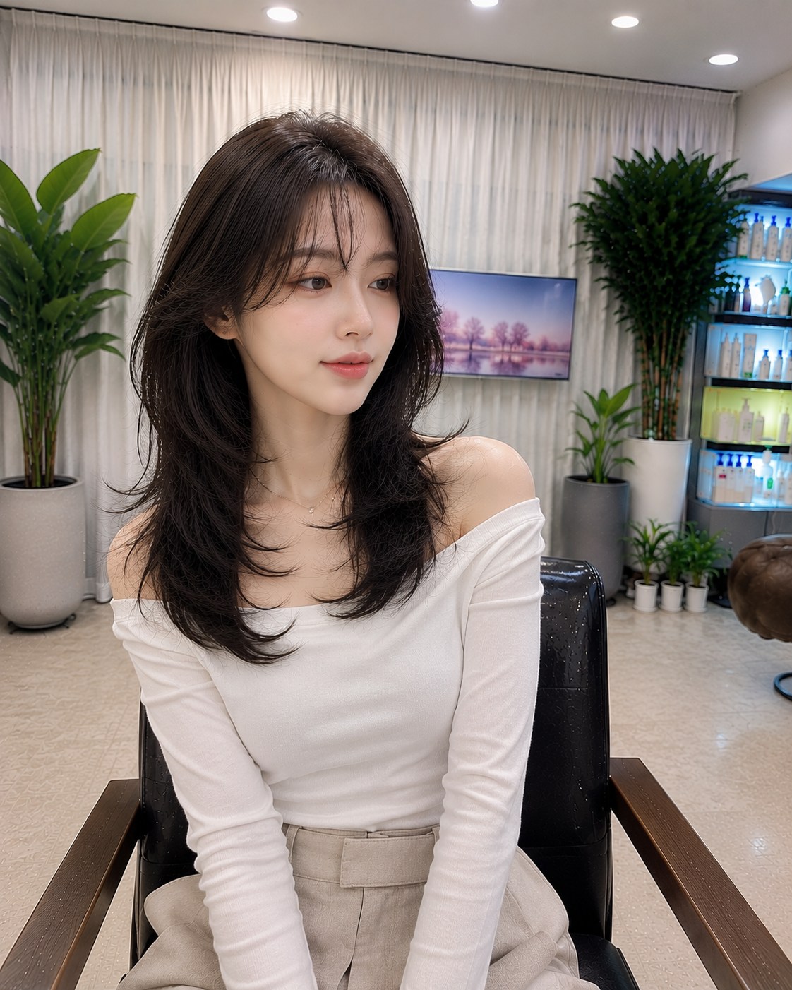 體驗韓式分層C卷燙髮的魅力。精緻的分層和柔和的C卷,打造出靈動飄逸、自然蓬鬆的造型,完美修飾臉型。非常適合追求優雅、輕盈且具有現代韓式風格髮型的人士。 體驗韓式分層C卷燙髮的魅力。精緻的分層和柔和的C卷,打造出靈動飄逸、自然蓬鬆的造型,完美修飾臉型。非常適合追求優雅、輕盈且具有現代韓式風格髮型的人士。
