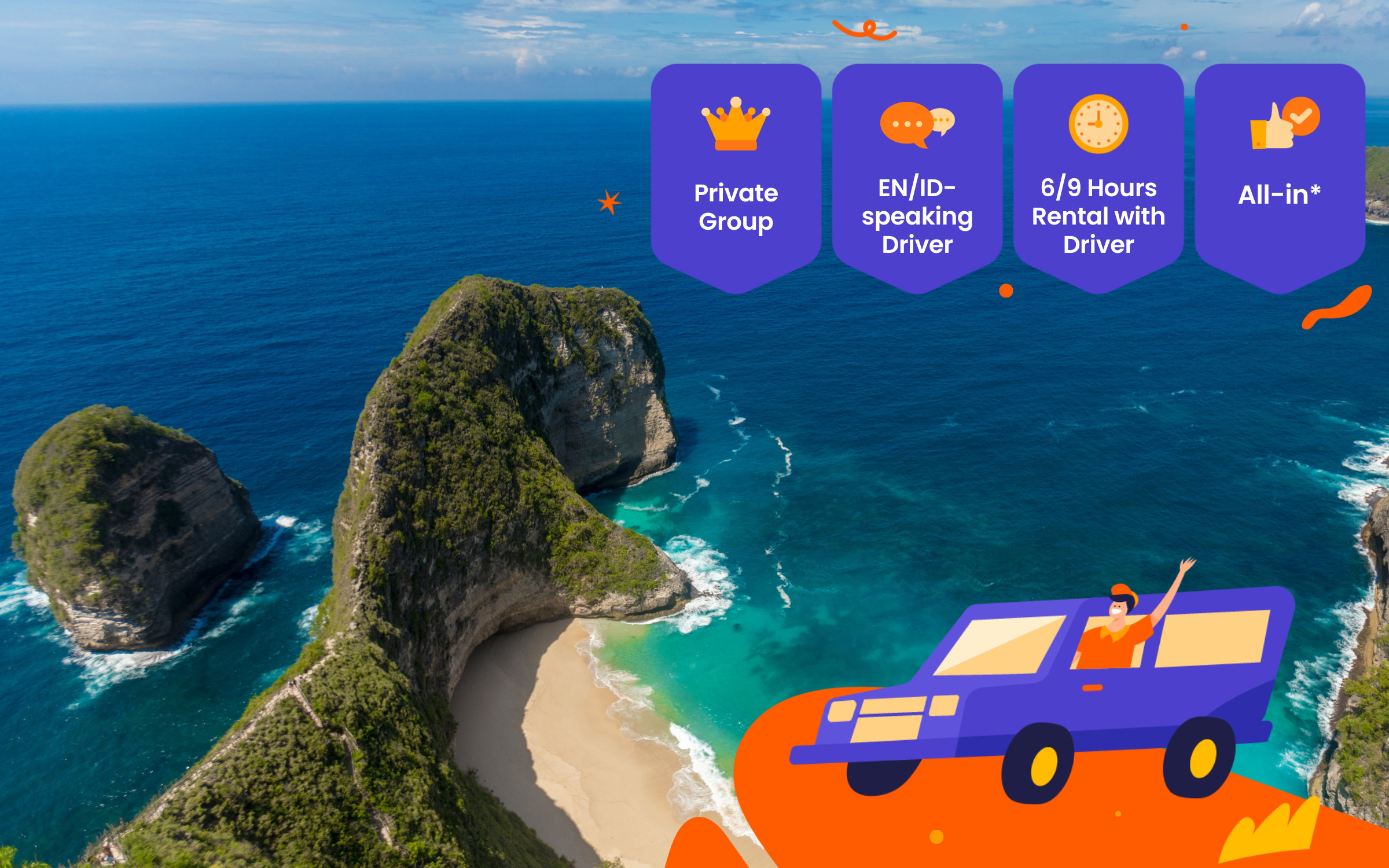 Nusa Penida Private Car Rental with Driver