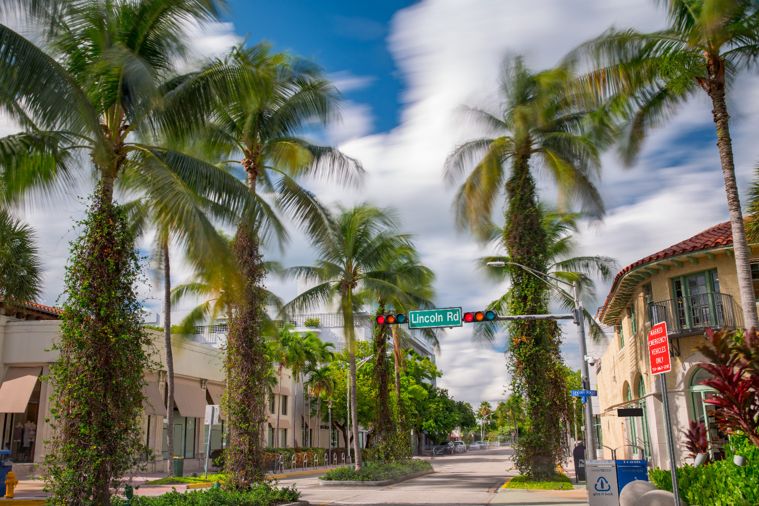 Stroll along Lincoln Road, a pedestrian mall offering trendy shops, cafes, and art galleries