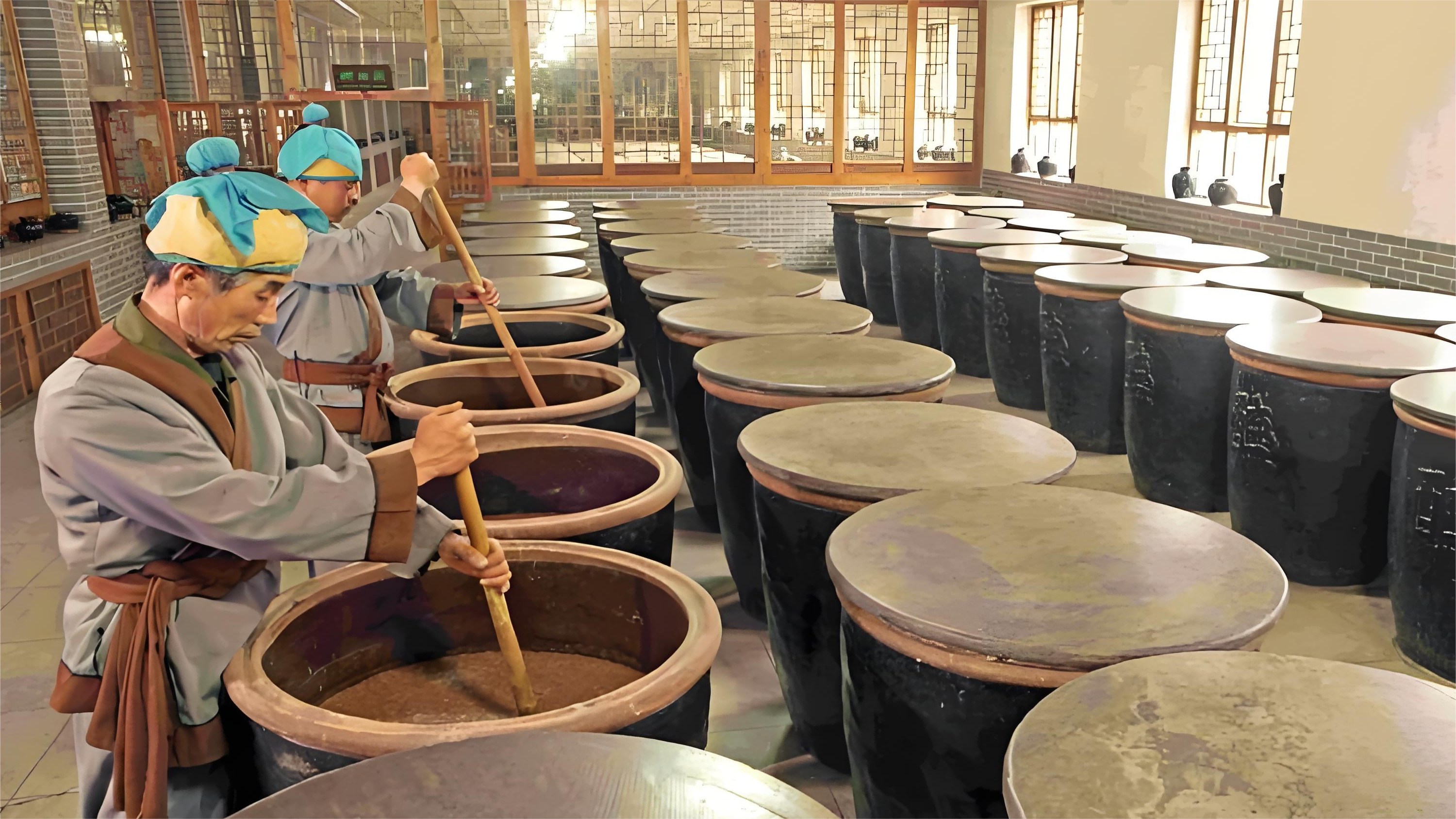 寶源老醋坊作為山西老陳醋文化的代表性傳承人,展示了千年釀醋工藝。 寶源老醋坊作為山西老陳醋文化的代表性傳承人,展示了千年釀醋工藝。