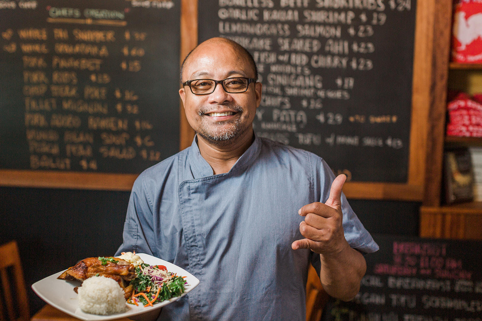 Meet our talented chef, ready to serve you a delightful gourmet meal on your sunset sail