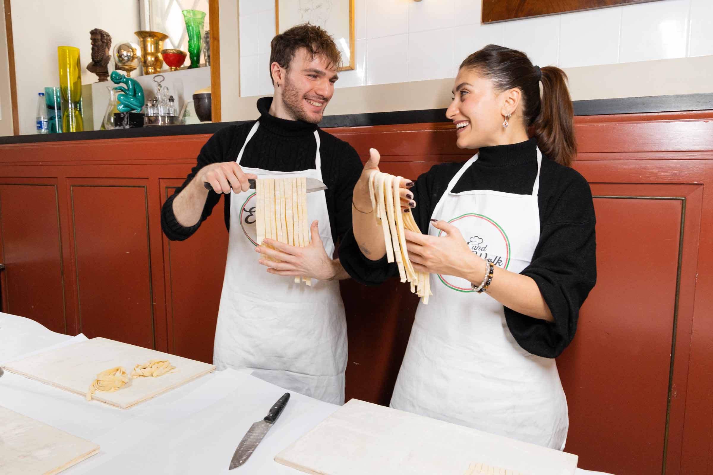 Savor homemade dishes you prepared, surrounded by Rome’s iconic city atmosphere