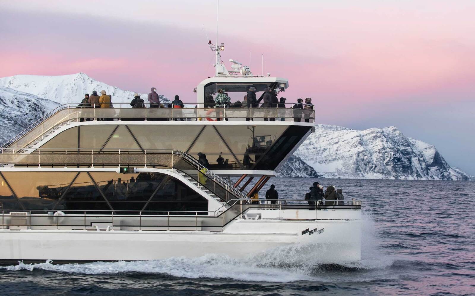 Tromso arctic fjord sightseeing cruise with fish rack stop 