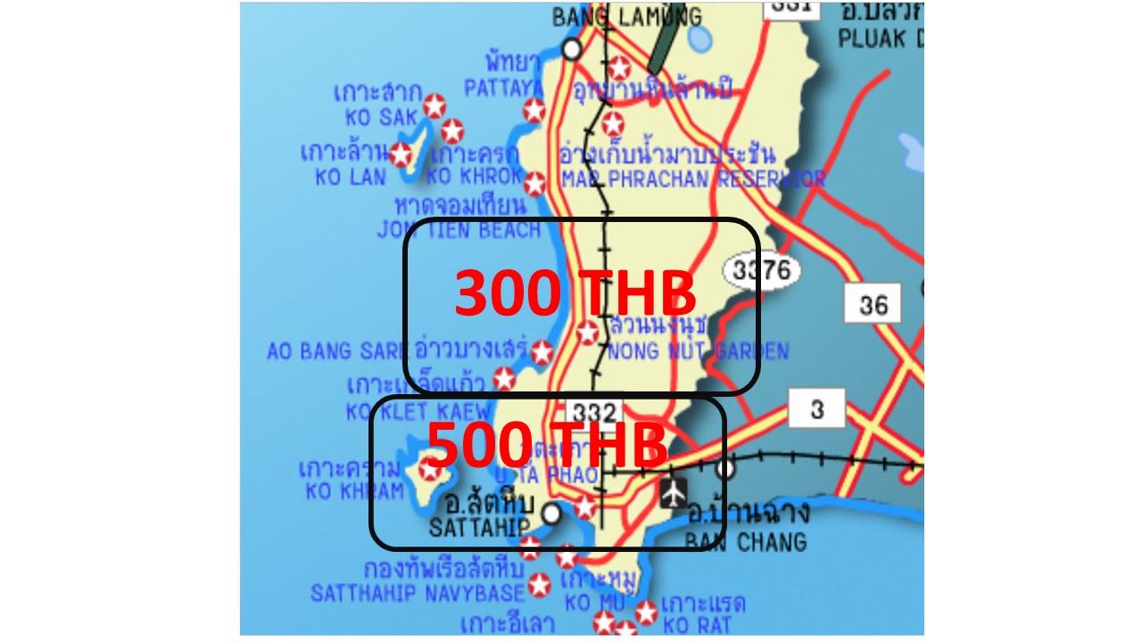Surcharge Area in Pattaya