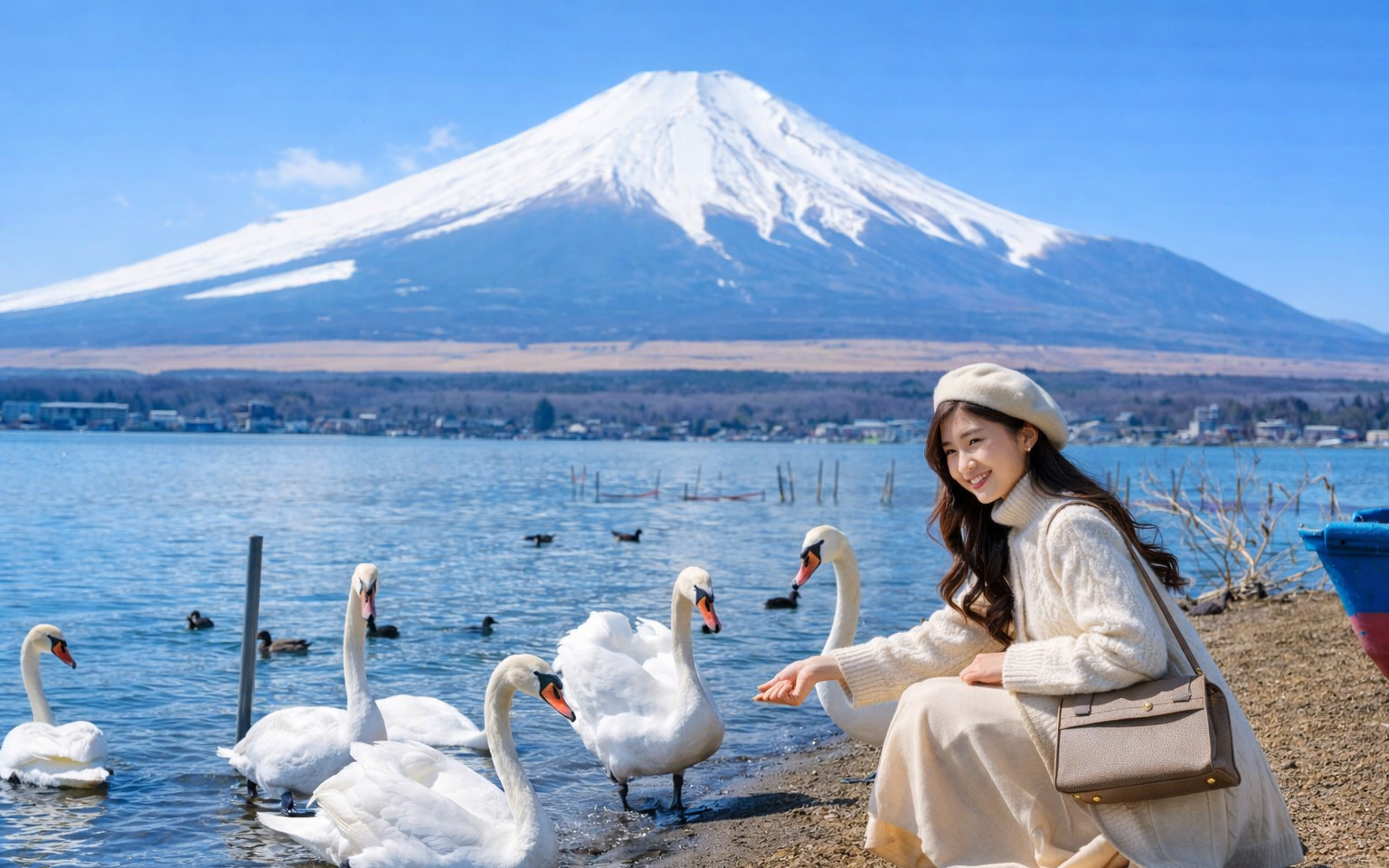 Mount Fuji 6 Scenic Spots Popular Photo Tour｜Arakurayama Sengen Park & Nikawa Clock Shop & Oshino Hakkai & Lake Kawaguchiko & Lawson Convenience Store & Lake Yamanaka Swan Feeding (Multiple Languages Available)