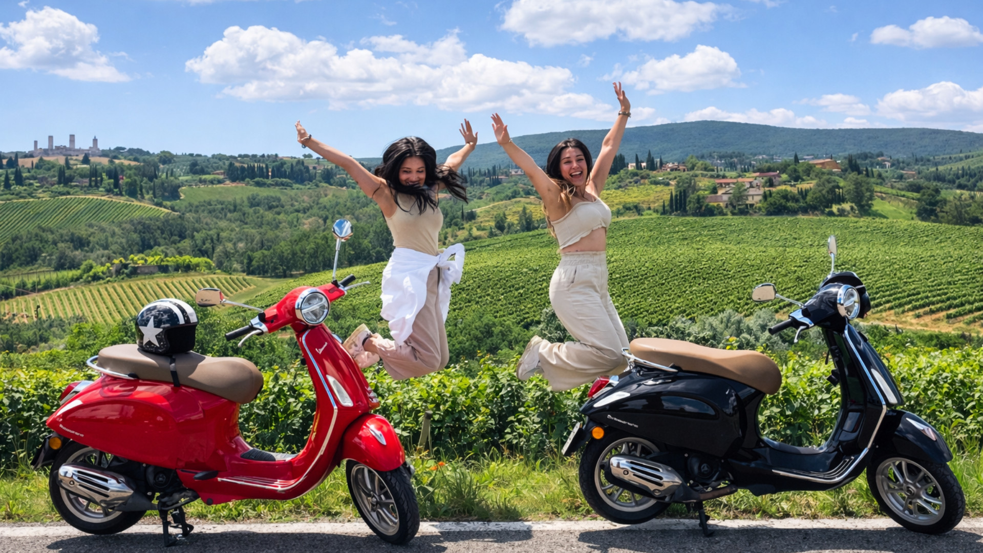 From Florence: Small-Group Tuscany Vespa Tour with Lunch & Wine