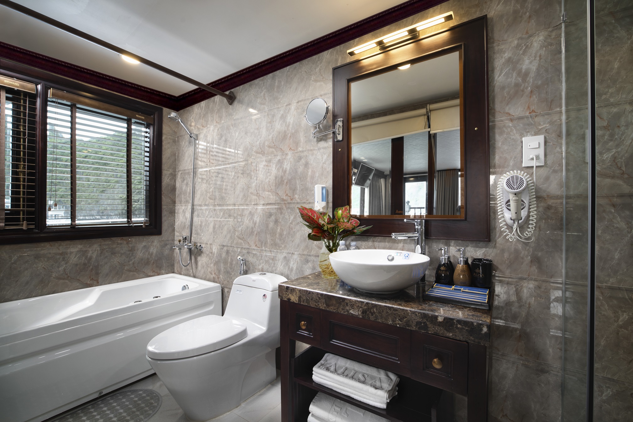 Only Royal & Senior Suite Ocean Cabins have a balcony and bathtub