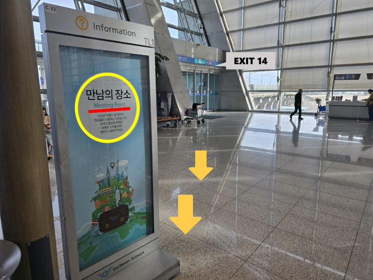Incheon Airport T1 : Meeting Point inside Exit 14 on the 3F