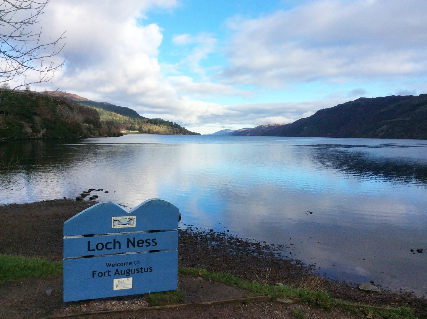 loch ness with sign