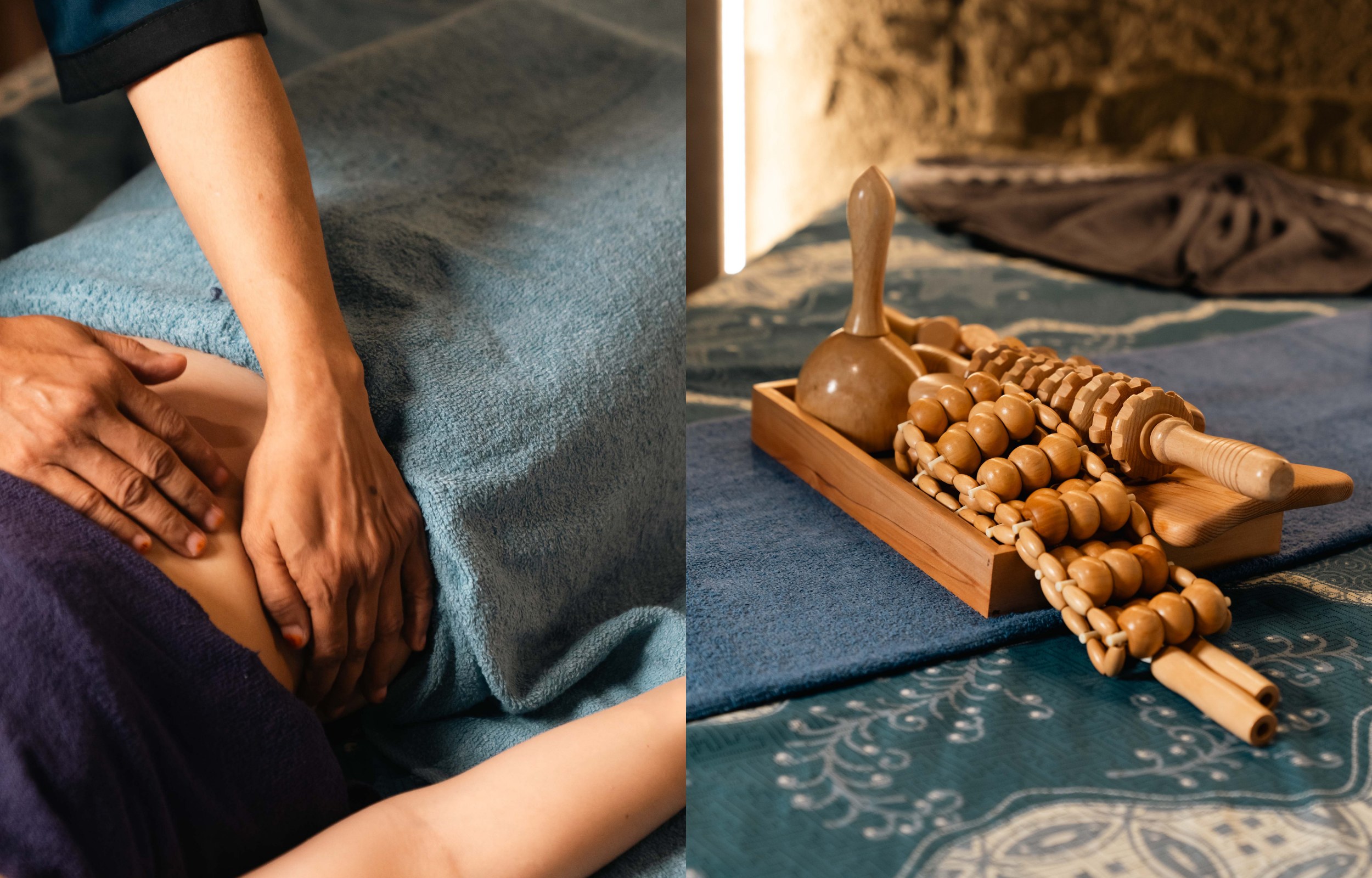 嚴選木質按摩工具，有助於促進循環、雕塑身形，同時保留整體、自然的療癒方式。