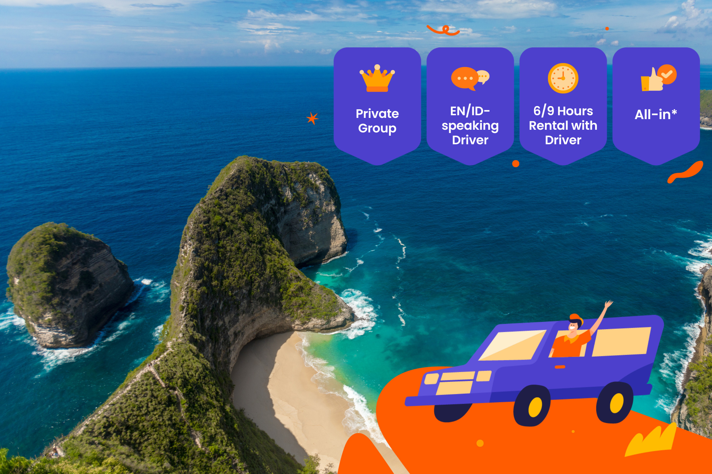 Nusa Penida Private Car Rental with Driver