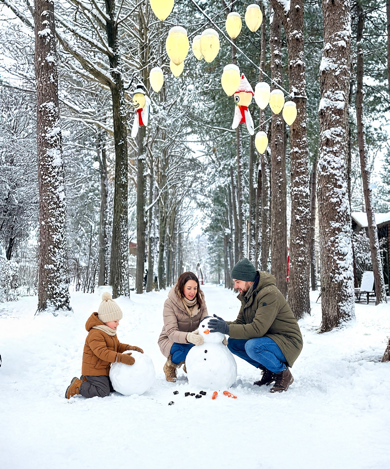 ☃️ 盡情享受南怡島的冬季美景，可愛的雪人吉祥物與迷人的雪景氛圍，讓您沉浸其中。