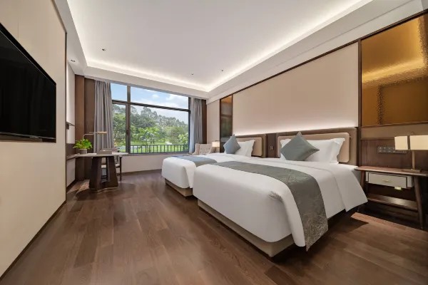 Hotel room interior environment display map