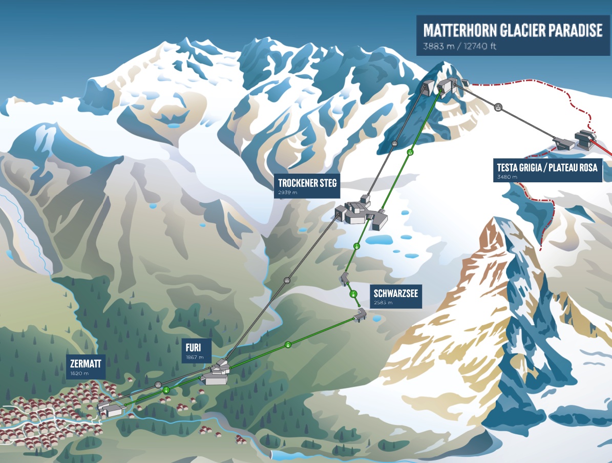 馬特洪峰（Matterhorn）高山纜車票 從策馬特（Zermatt）到格里吉亞峰（Testa Grigia）