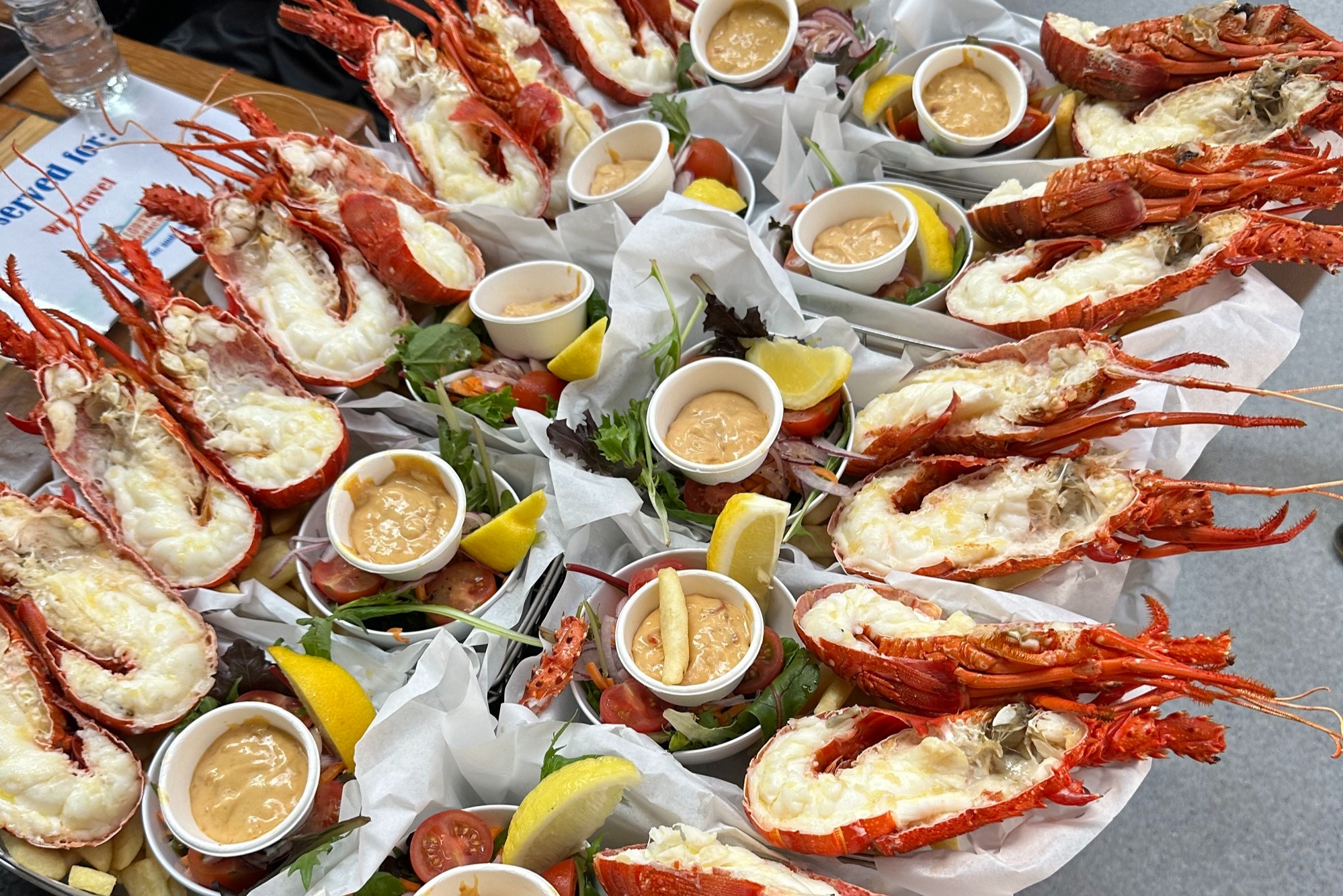 A whole lobster lunch per person, not half a lobster