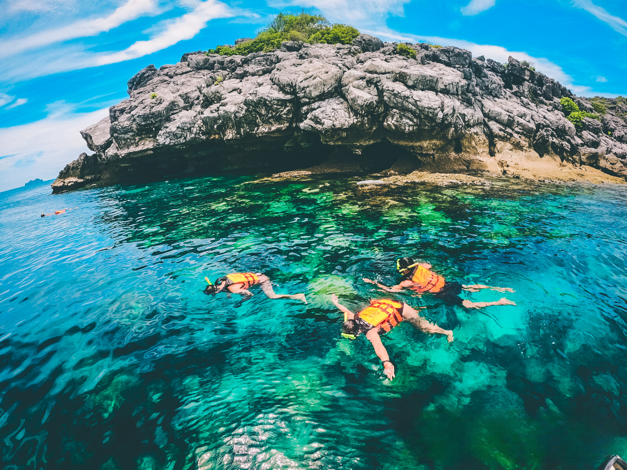 Enjoy snorkeling in crystal-clear waters teeming with marine life.