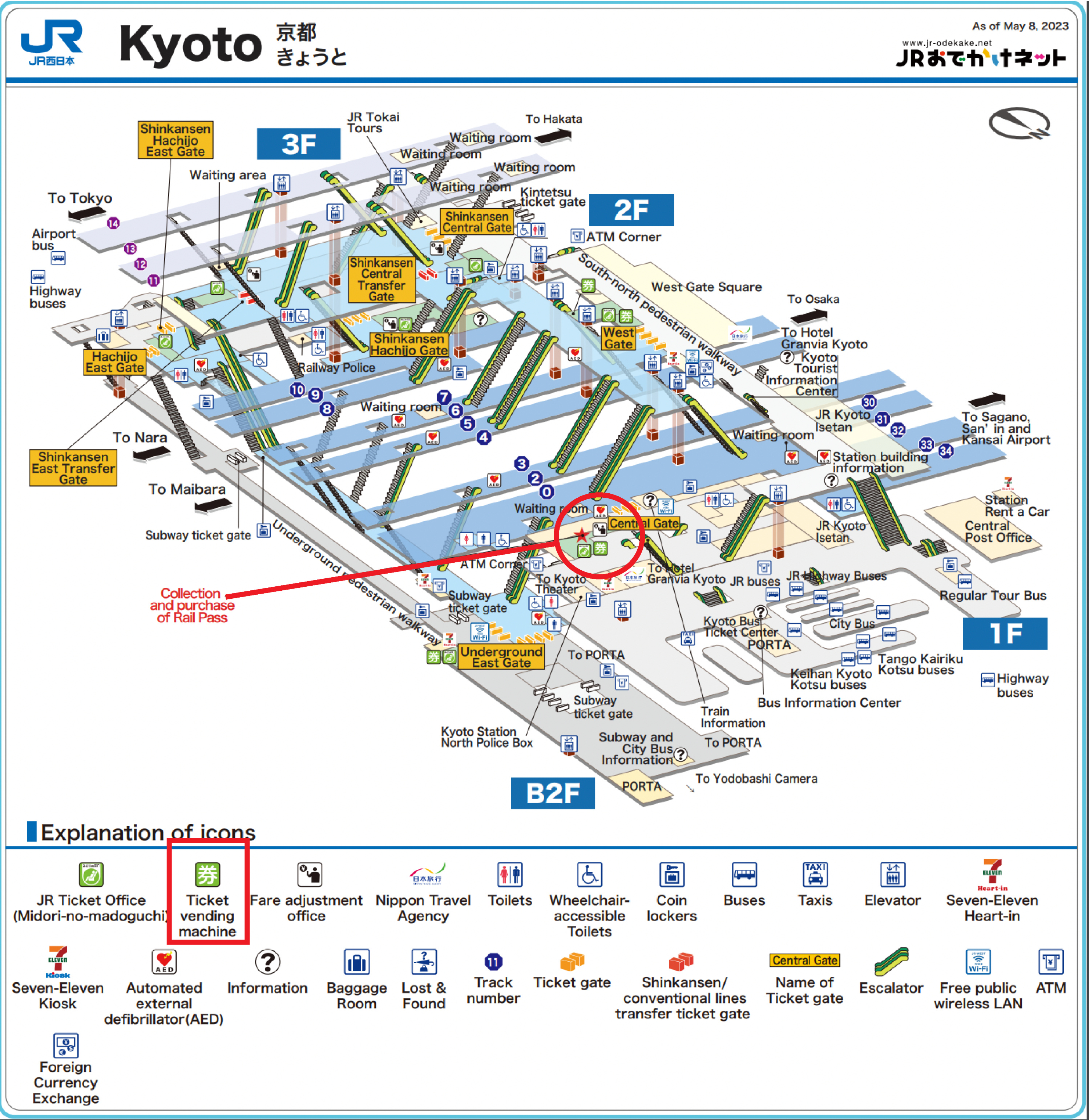 Kyoto Station Map