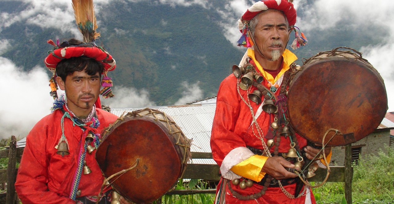 shaman in higher mountains