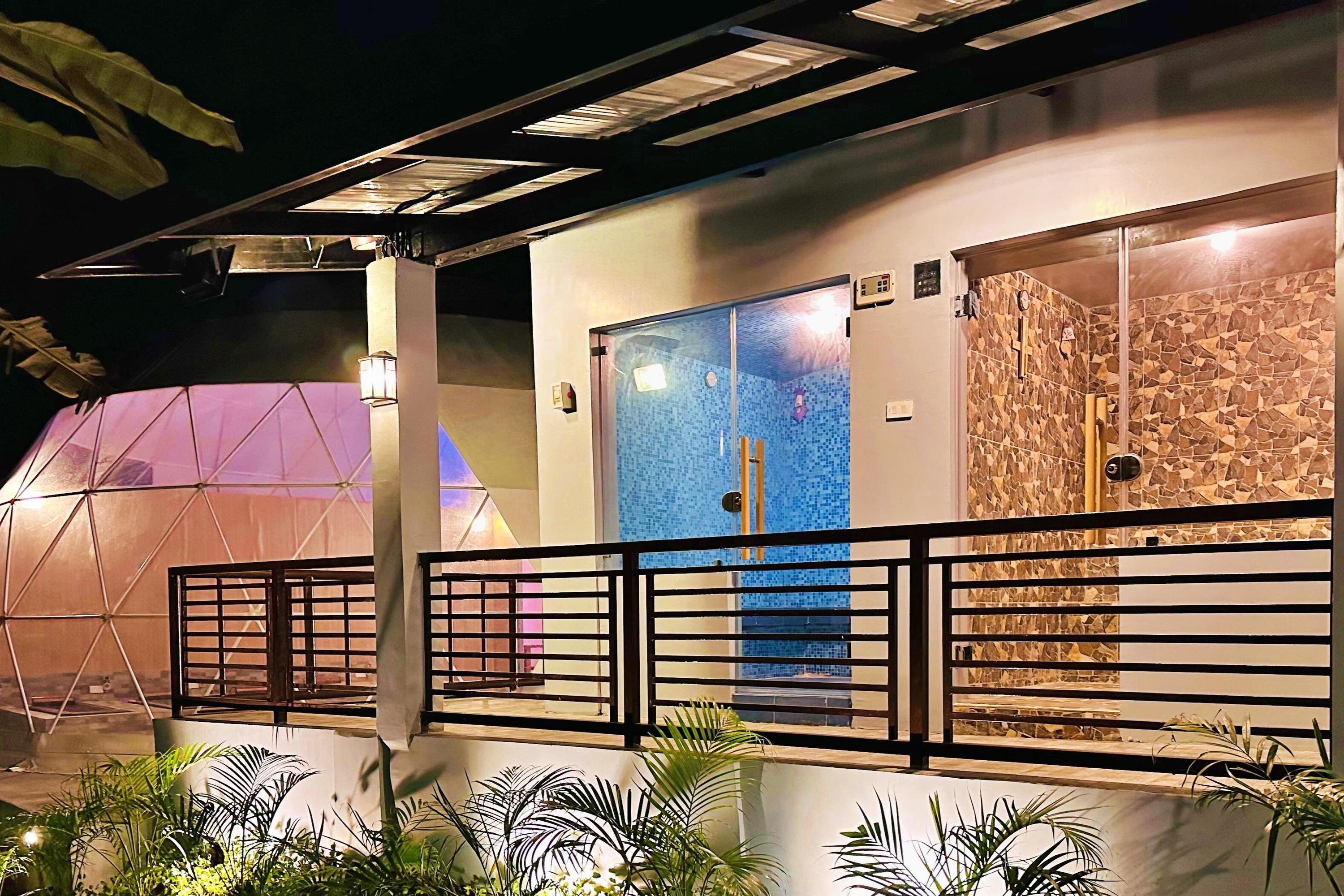River rock sauna and steam bath