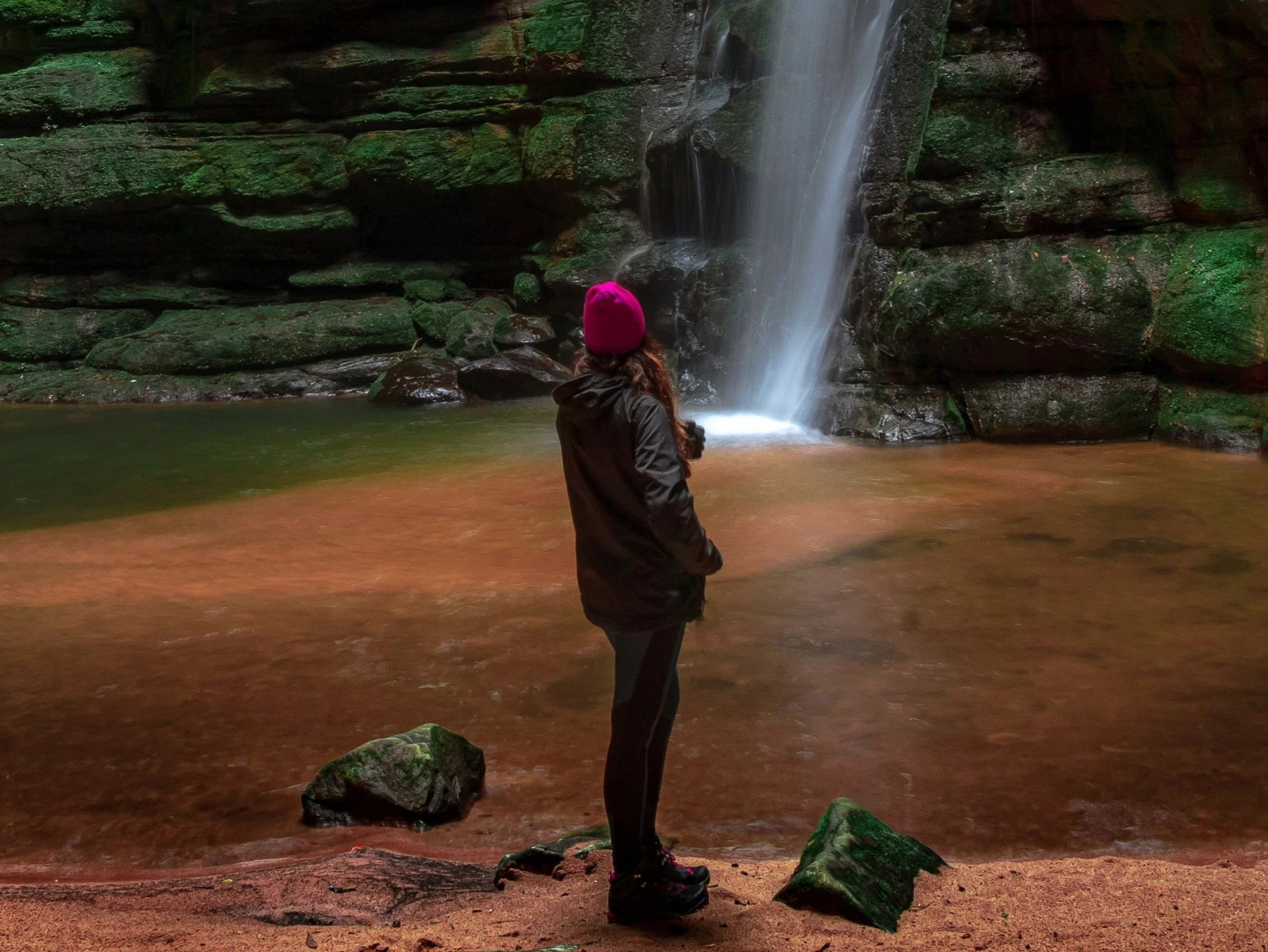 Discover Buraco do Padre's stunning 30-meter waterfall inside a natural cavern