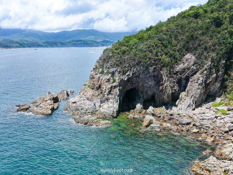 Trunk Cave, Sharp Island, Hong Kong UNESCO Global Geopark (Yacht Cruise through Four Sea Arches Volcano in Hong Kong)