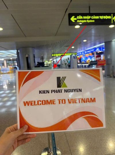 On the way to Immigration area, please find the operator's staff with welcome sign