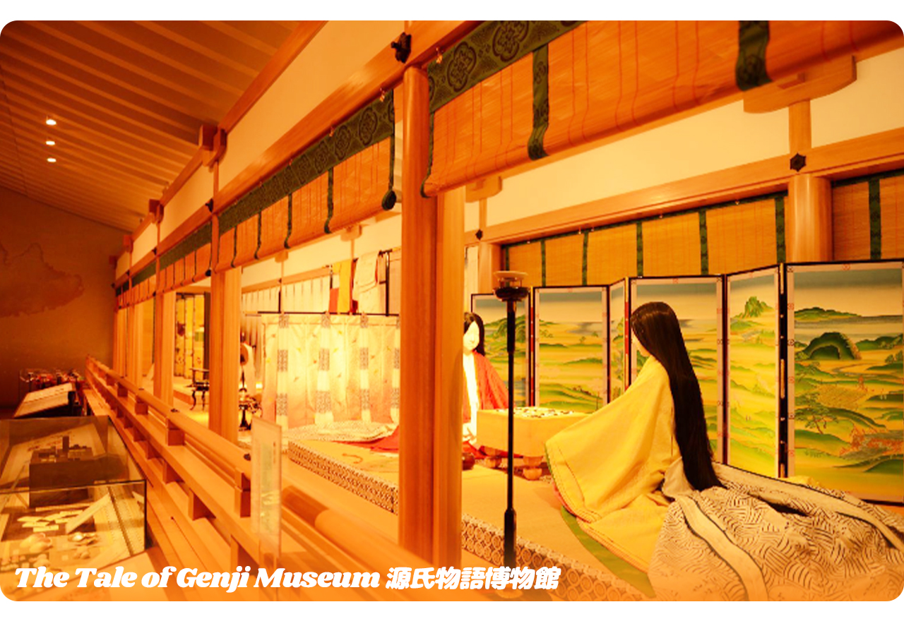 源氏物語博物館通過多媒體與模型展示平安時代貴族生活,再現《源氏物語》的文化與歷史魅力。 源氏物語博物館通過多媒體與模型展示平安時代貴族生活,再現《源氏物語》的文化與歷史魅力。