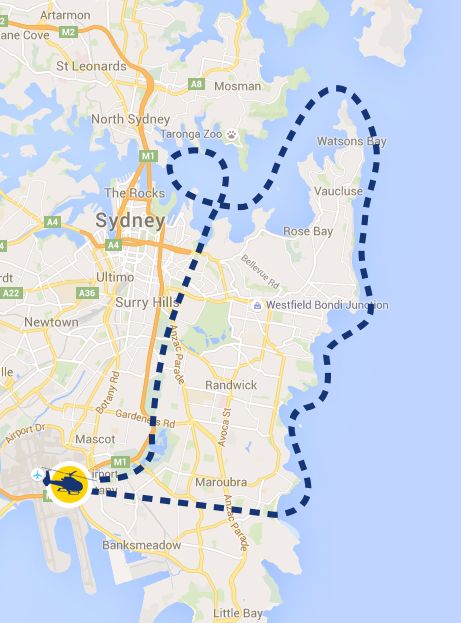 20 Minutes Flight Route