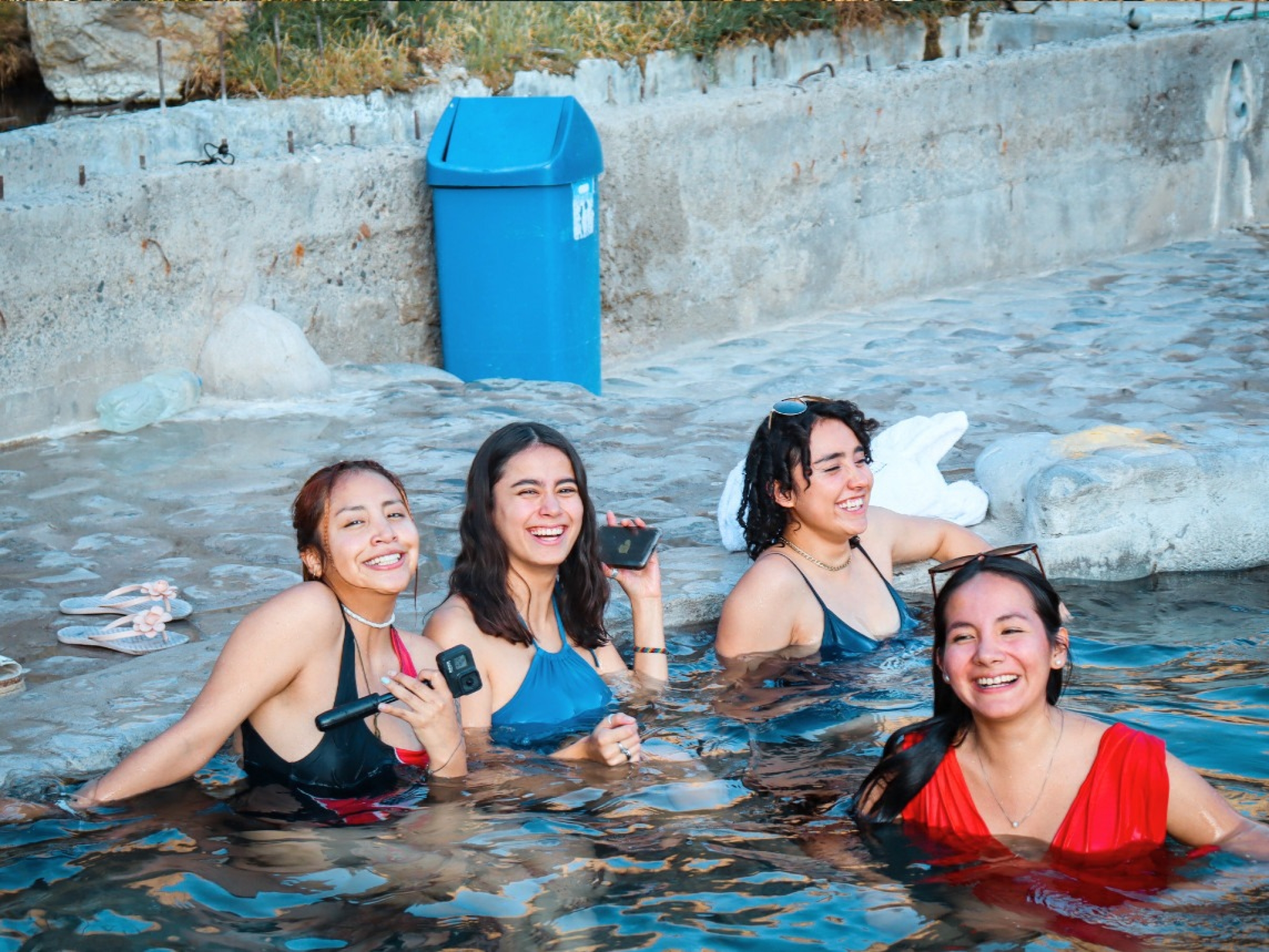 Hot springs warmth soothes tired limbs after exploring high-elevation vistas