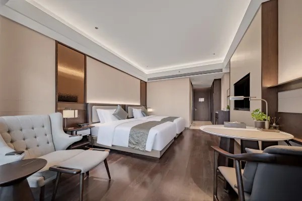 Hotel room interior environment display map