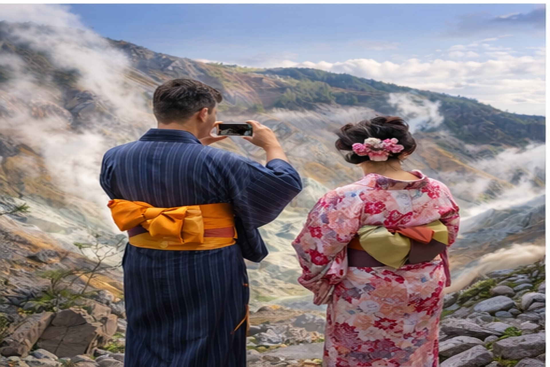 来到大涌谷,地面不断升腾的白色蒸汽营造出独特的火山景观。山谷间弥漫着硫磺气息,景象原始而壮观。远处群山与蓝天相映,让整个地方充满力量感。 来到大涌谷,地面不断升腾的白色蒸汽营造出独特的火山景观。山谷间弥漫着硫磺气息,景象原始而壮观。远处群山与蓝天相映,让整个地方充满力量感。
