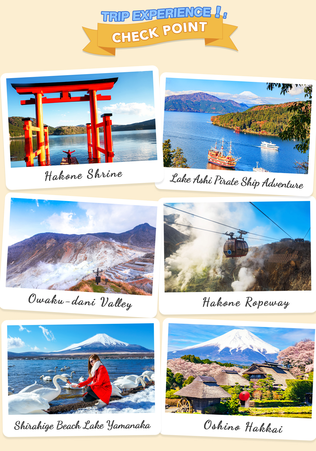 [One-Day Tour of Mt. Fuji and Hakone] Owakudani & Lake Ashi Pirate Ship & Lake Yamanaka & Oshino Hakkai & Ropeway Experience Tour (Depart from Tokyo)