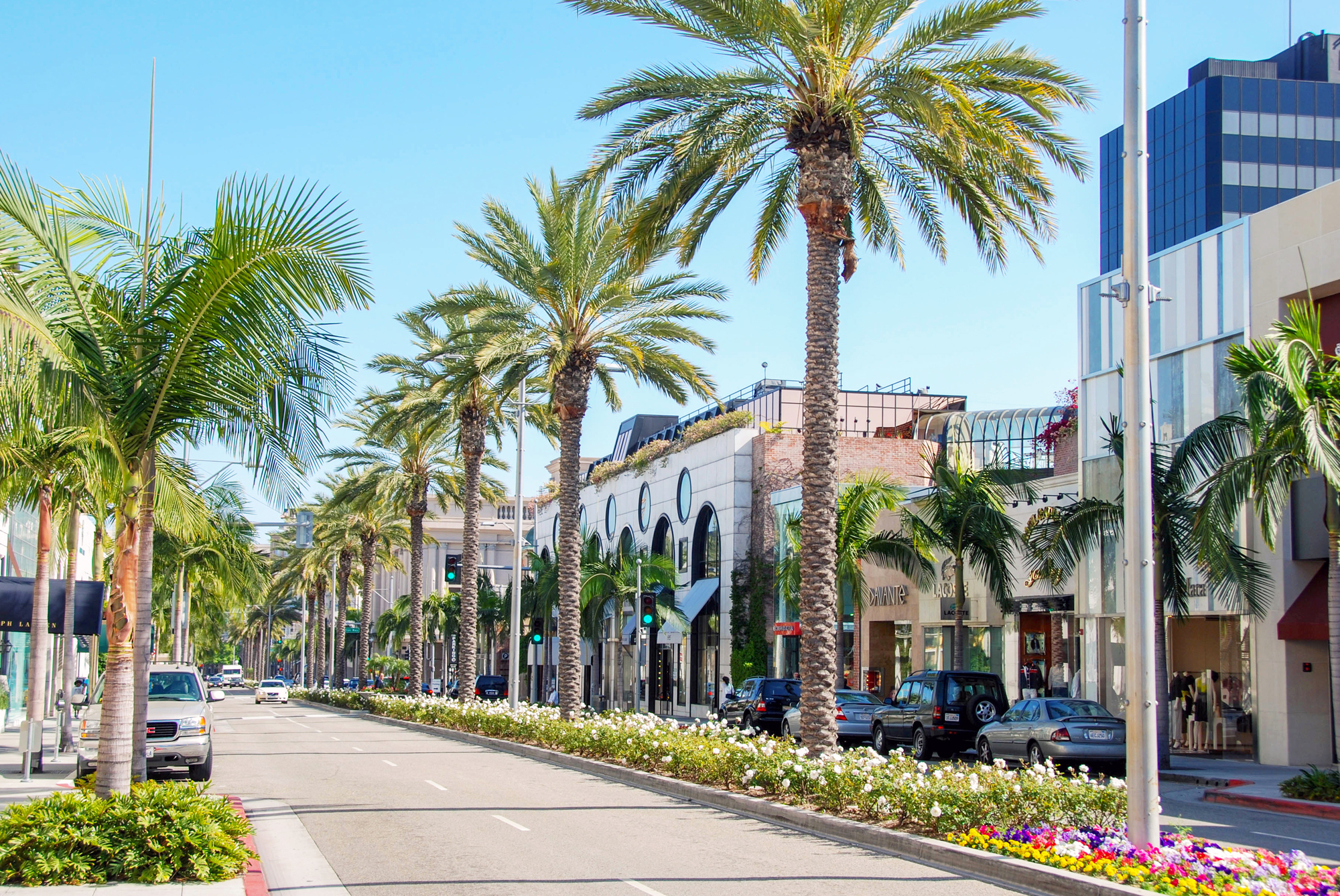 Take a stroll down the famous Rodeo Drive in Beverly Hills, one of the world’s most iconic shopping streets