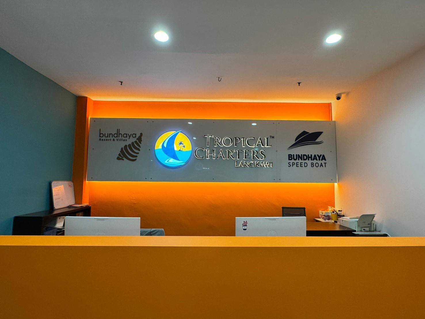 Check-in counter at Kuah Jetty