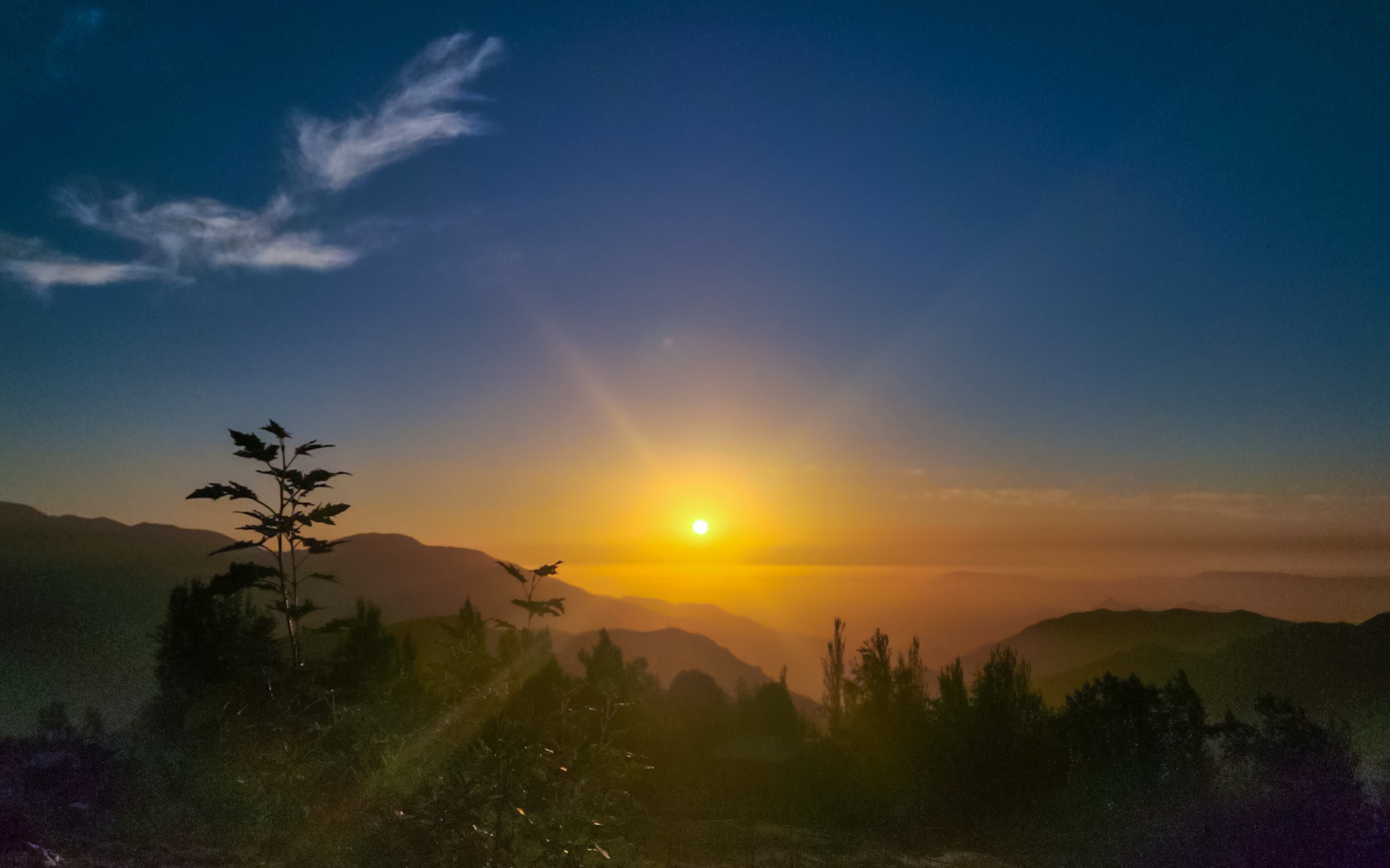 Sunset over the Andes Mountains