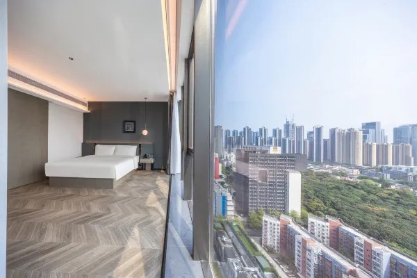 Hotel room interior environment display map