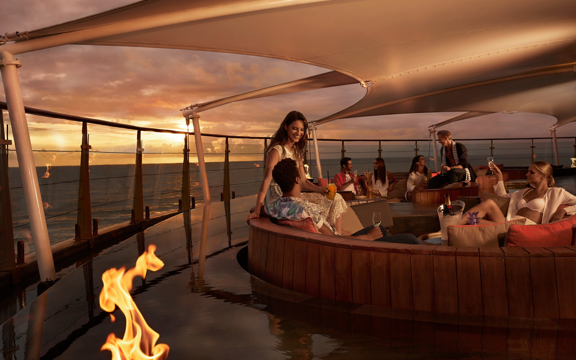 Dining And Sunset Cocktail at Double Six Luxury Hotel Seminyak