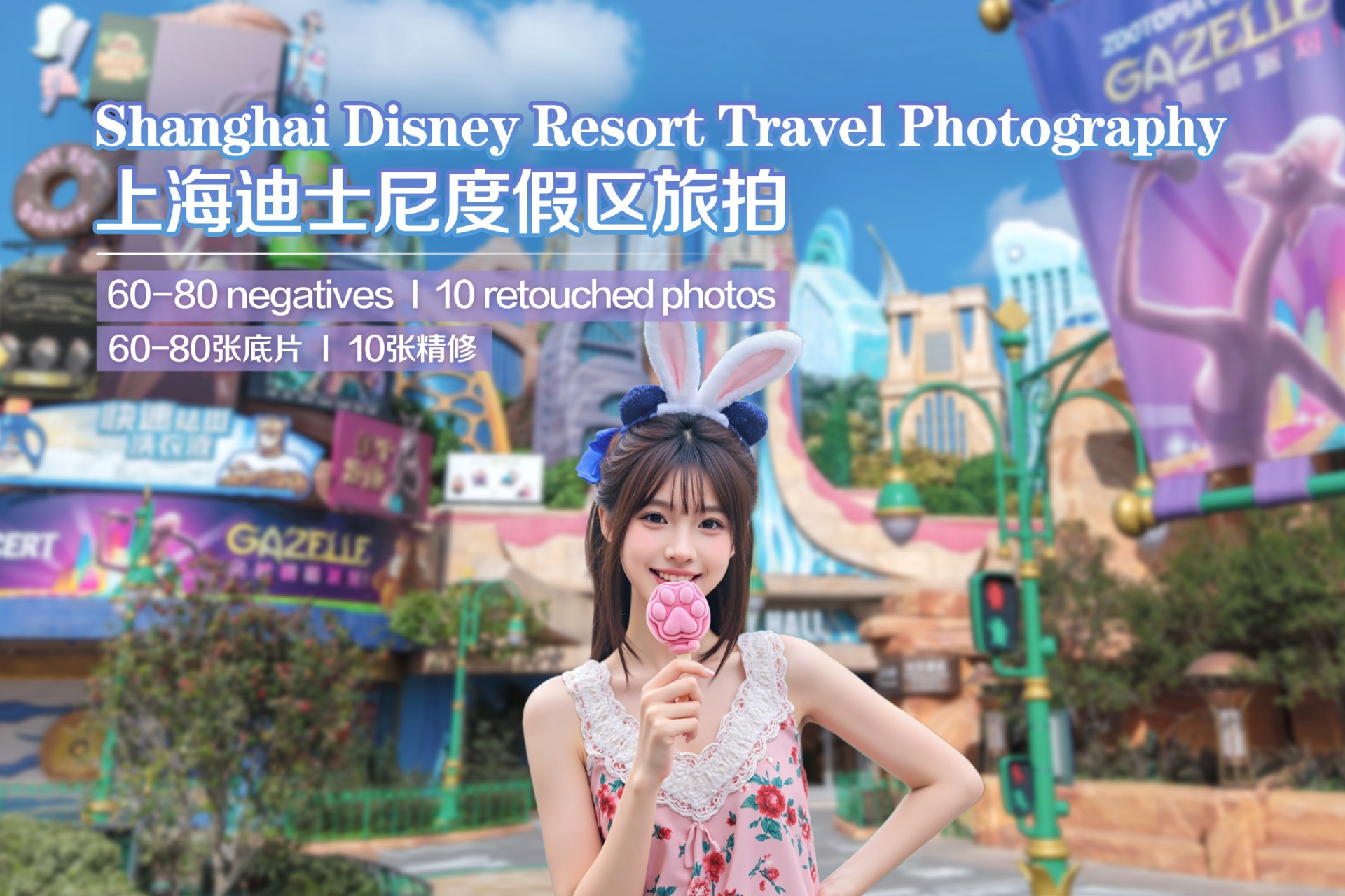 Shanghai Disney Travel Photography (60-80 negatives + 10 retouched photos + up to 4 people)