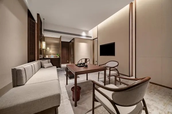 Hotel room interior environment display map