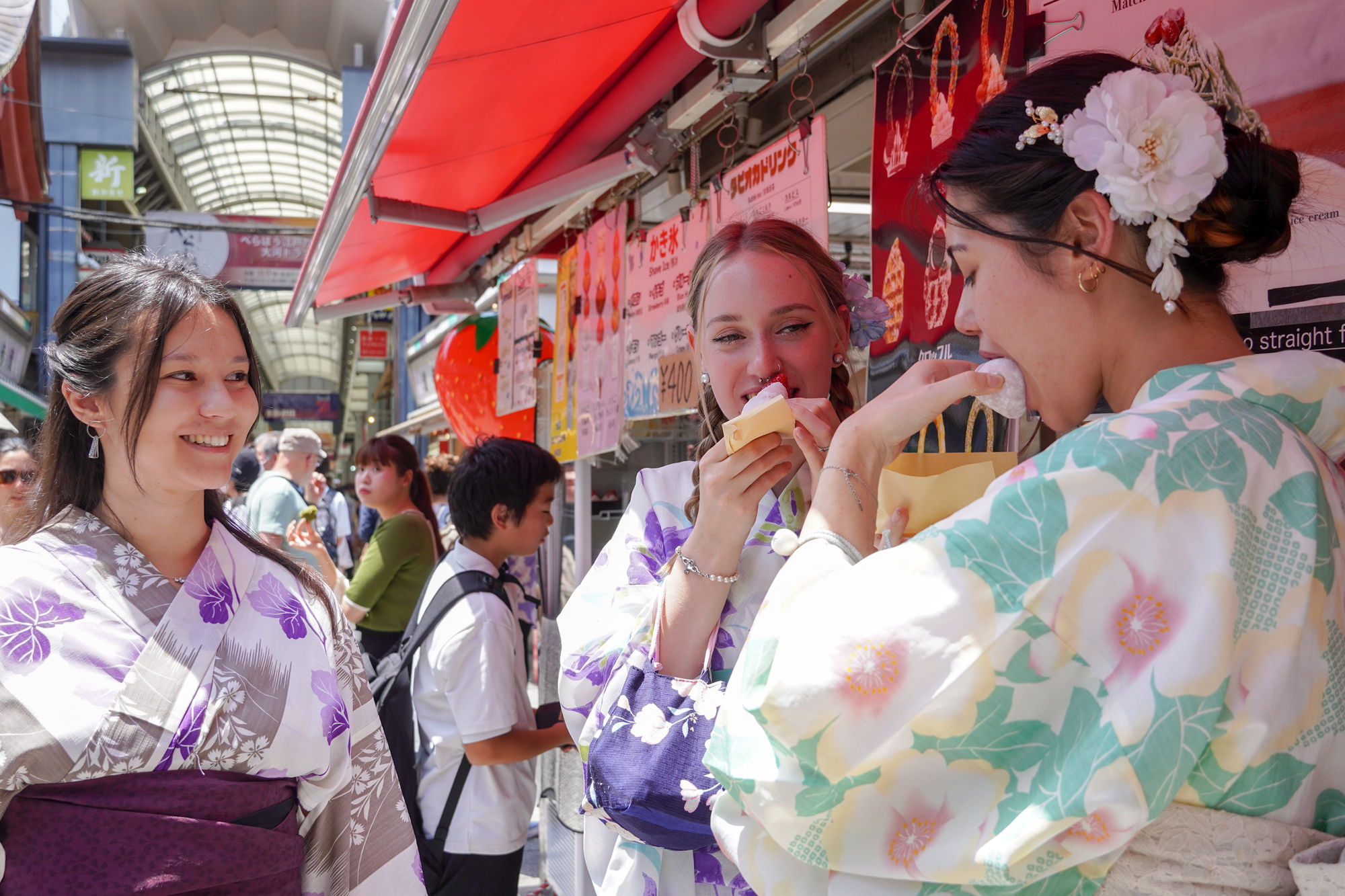 Explore Asakusa Traditions and Food in a Kimono