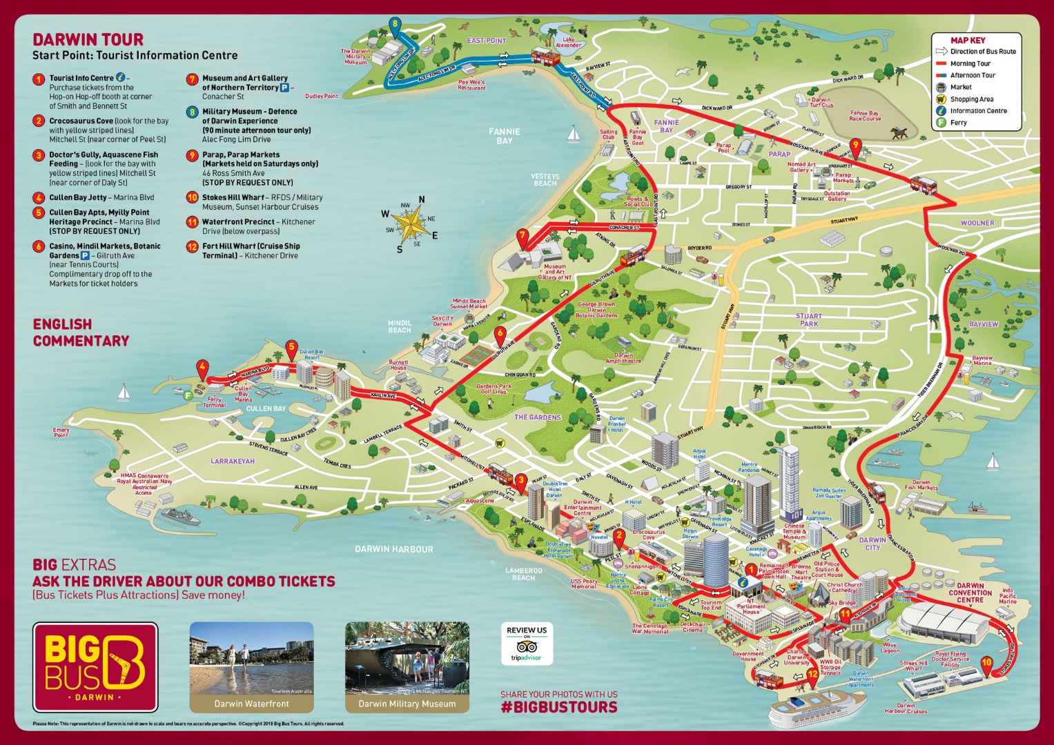 Big Bus Darwin Route Map