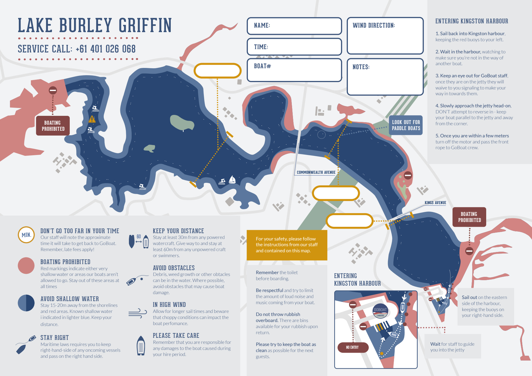 GoBoat Canberra Sailing Map Page 2