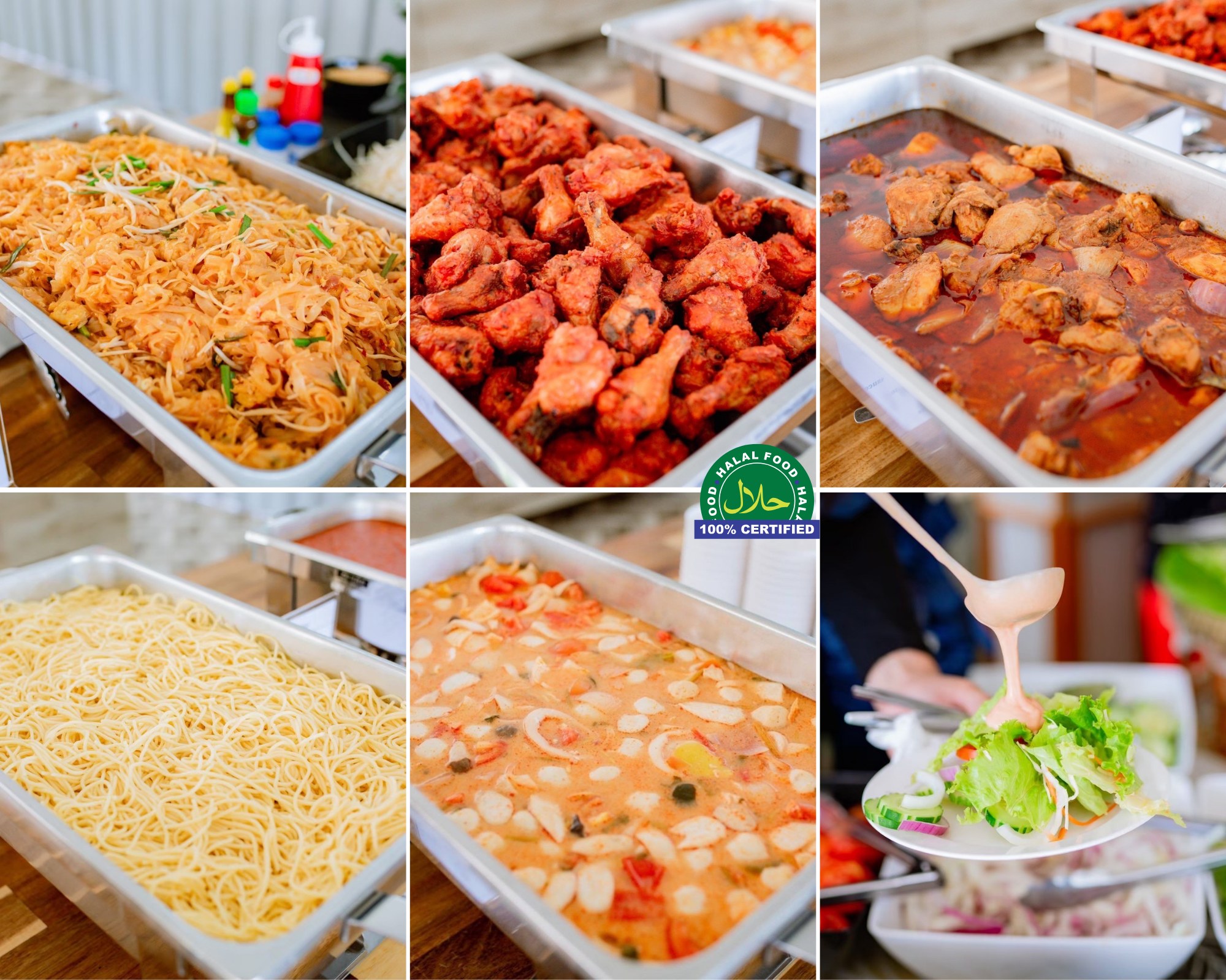 Enjoy a Thai Buffet Lunch with a variety of selections (Vegetarian food buffet included) Enjoy a Thai Buffet Lunch with a variety of selections (Vegetarian food buffet included)