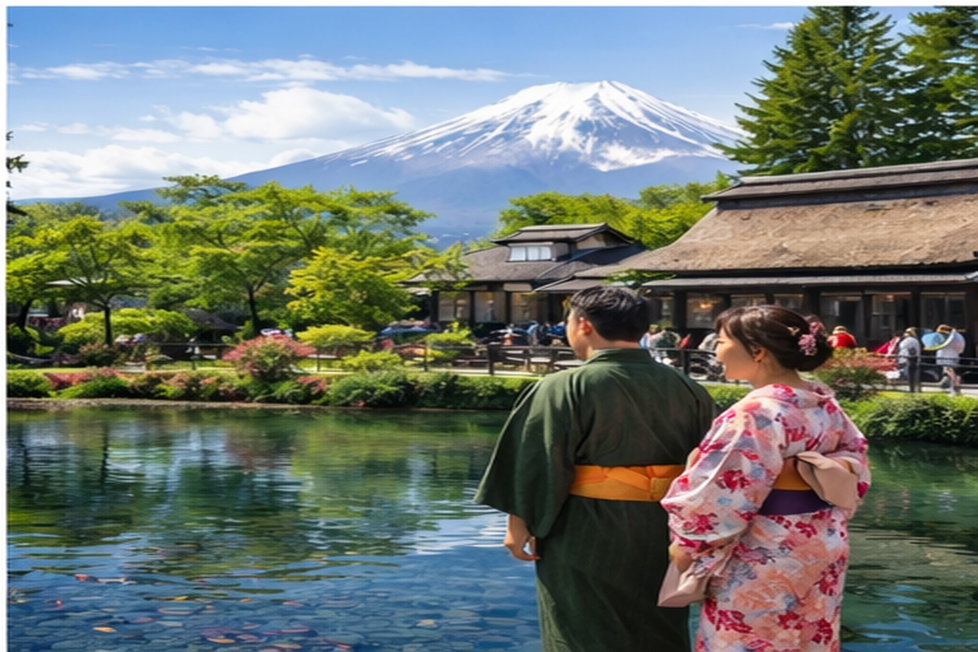 走进忍野八海的村落,清澈见底的泉水池散落在村中各处。古朴的茅草屋与小桥流水相互映衬,充满宁静的乡村气息。远处富士山静静守望,让整个景色宛如一幅优美的田园画卷。 走进忍野八海的村落,清澈见底的泉水池散落在村中各处。古朴的茅草屋与小桥流水相互映衬,充满宁静的乡村气息。远处富士山静静守望,让整个景色宛如一幅优美的田园画卷。